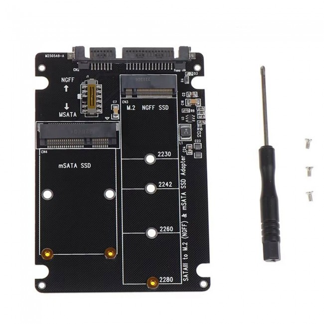 MSATA + M.2 NGFF to SATA Dönüştürücü Adaptör Kart