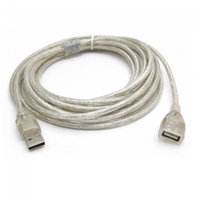 Usb 2.0 dişi erkek uzatma kablosu şeffaf  7m usb uzatma kablosu