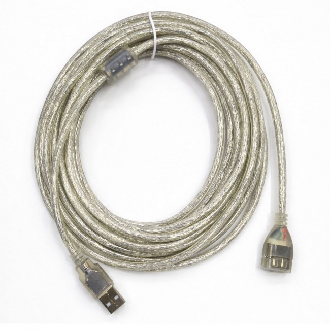 Usb 2.0 dişi erkek uzatma kablosu şeffaf  7m usb uzatma kablosu