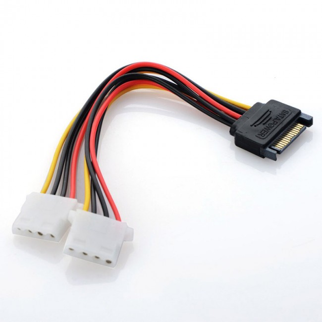 15 pin sata erkek to 2x 4pin dişi molex güç kablosu 30 cm