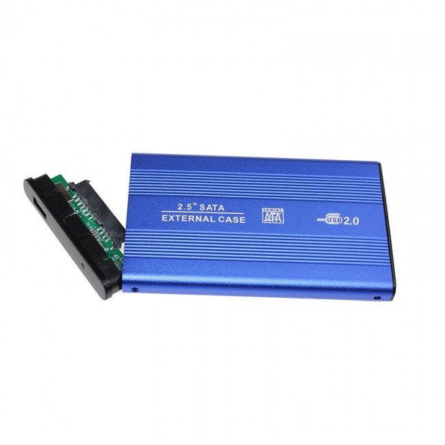 usb 2.0 to sata 2.5 inç alüminyum Harici harddisk kutusu mavi