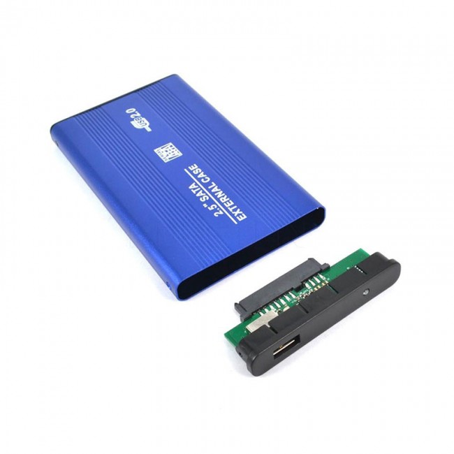 usb 2.0 to sata 2.5 inç alüminyum Harici harddisk kutusu mavi