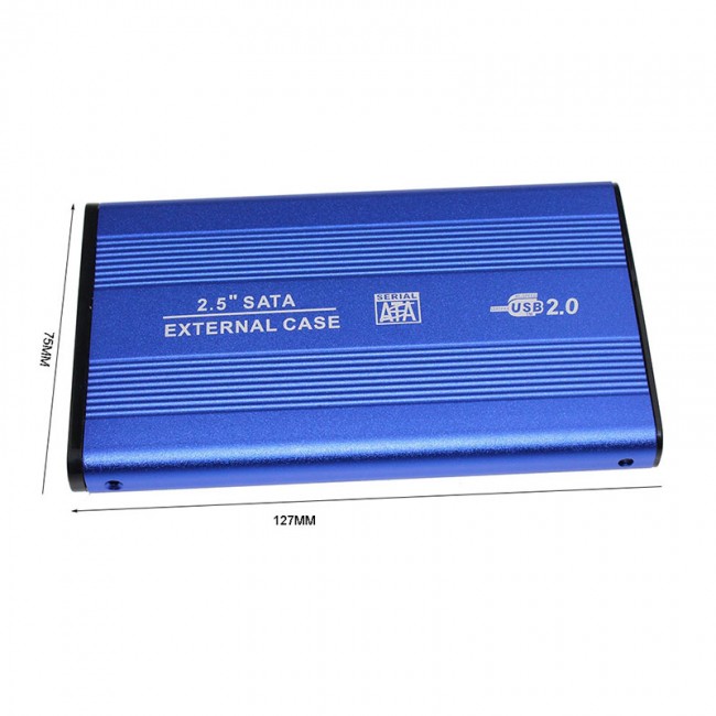 usb 2.0 to sata 2.5 inç alüminyum Harici harddisk kutusu mavi