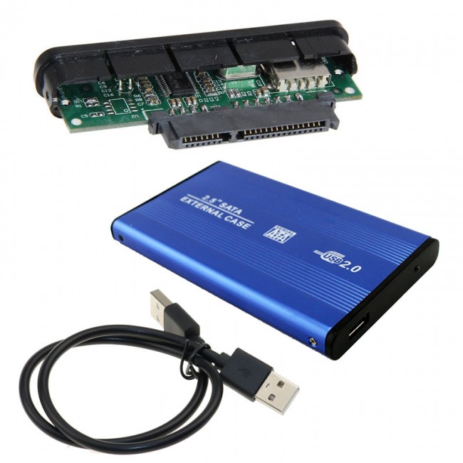 usb 2.0 to sata 2.5 inç alüminyum Harici harddisk kutusu mavi