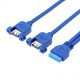 19 pin usb 3.0 dişi to 2x usb 3.0 dişi panel tipi kablo