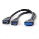 19 pin usb 3.0 dişi to 2x usb 3.0 dişi kablo
