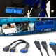 19 pin usb 3.0 dişi to 2x usb 3.0 dişi kablo