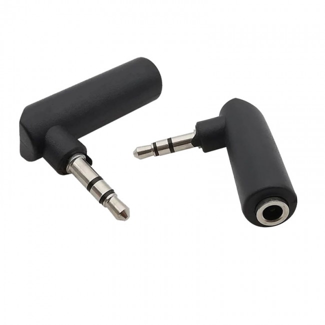 3,5mm dişi -erkek stereo 90 derece sağ açılı kulaklık çevirici jak