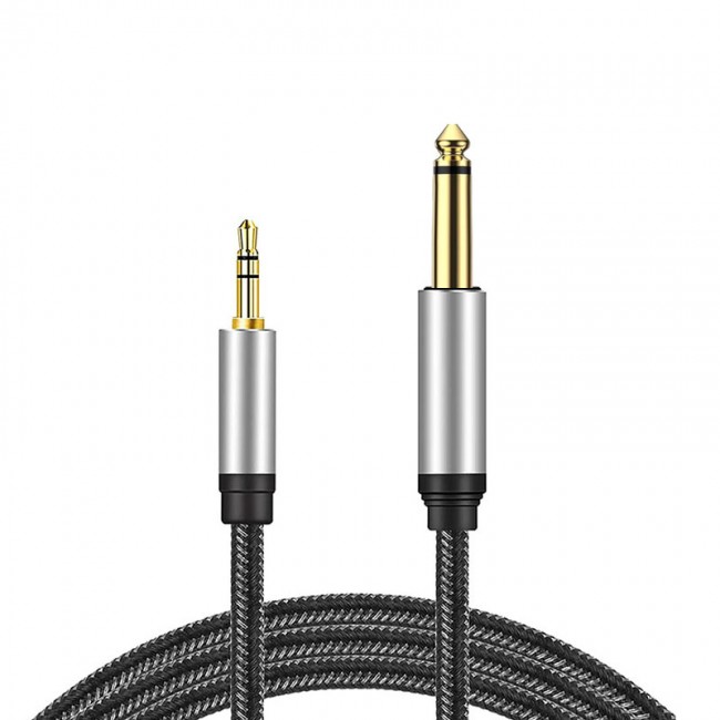 Bilgisayar anfi bağlantı kablosu stereo 3,5mm mono 6,3 mm jak 10m Bilgisayar anfi bağlantı kablosu stereo 3,5mm mono 6,3 mm jak 10m