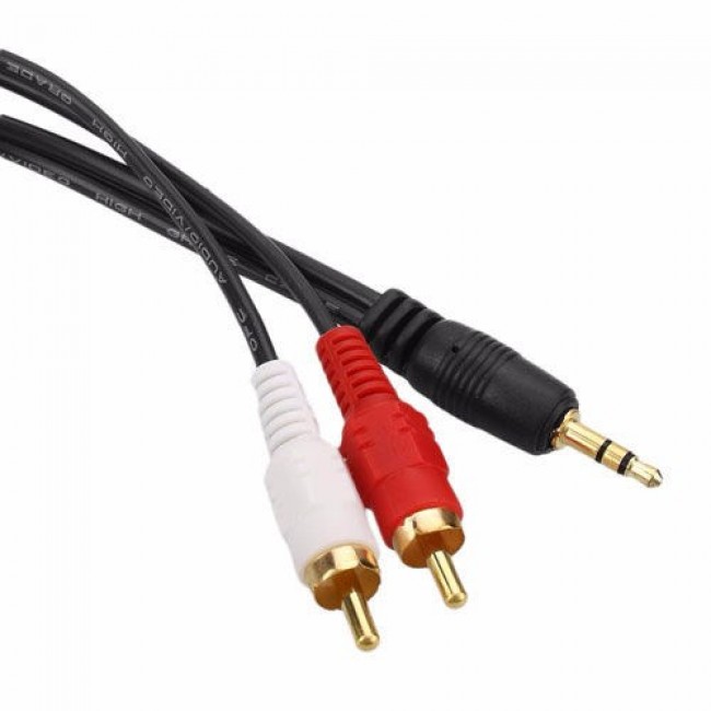 stereo 3,5mm erkek to 2x rca audio ses kablosu 3m stereo 3,5mm erkek to 2x rca audio ses kablosu 3m