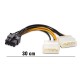 molex 4 pin to 8 pin pcıe ekran kartı power kablo 30 cm molex 4 pin to 8 pin pcıe ekran kartı power kablo 30 cm