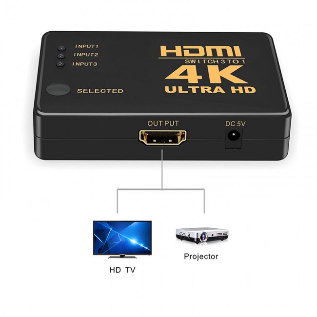 4K HDMI switch kumandalı 3 hdmı giriş 1 hdmı çıkış ultra hd 4K HDMI switch kumandalı 3 hdmı giriş 1 hdmı çıkış ultra hd