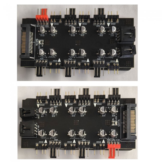 12V 4Pin PWM ve 5V 3Pin ARGB SATA 6 Yollu Hub 12V 4Pin PWM ve 5V 3Pin ARGB SATA 6 Yollu Hub