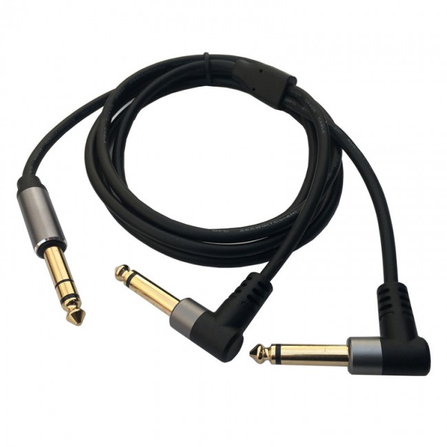 6.3mm stereo erkek  to 2 6.3mm mono 90 derece kablo 1,5m