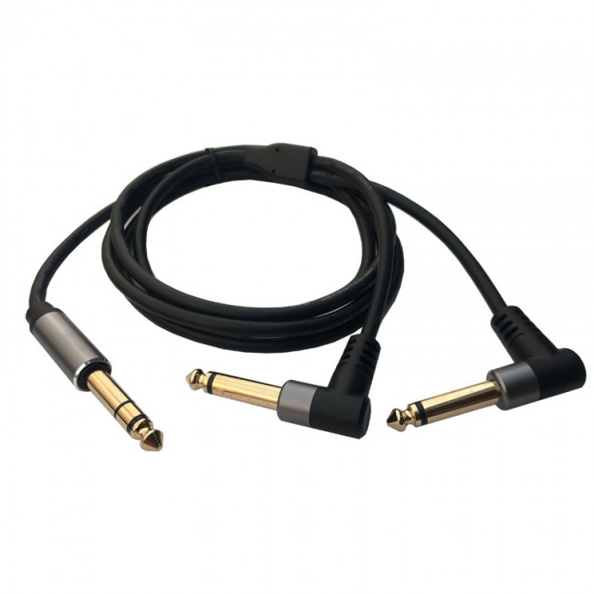 6.3mm stereo erkek  to 2 6.3mm mono 90 derece kablo 1,5m