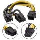 6 pin PCI-E dişi to 6+2 8 pin dual power güç kablosu 30 cm