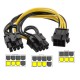 6 pin PCI-E dişi to 6+2 8 pin dual power güç kablosu 30 cm