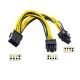 8 pin PCIE erkek to 6+2 PCI-E GPU Y dişi çoklayıcı power kablo 8 pin PCIE erkek to 6+2 PCI-E GPU Y dişi çoklayıcı power kablo