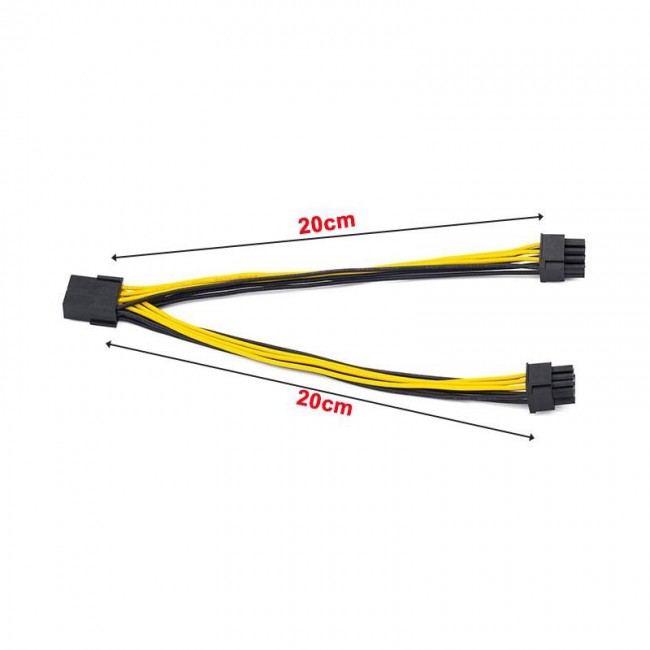 8 pin PCIE erkek to 6+2 PCI-E GPU Y dişi çoklayıcı power kablo 8 pin PCIE erkek to 6+2 PCI-E GPU Y dişi çoklayıcı power kablo
