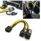 8 pin PCIE erkek to  6+2 dual PCI-E GPU power kablo