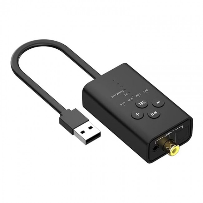 Bluetooth 5.2 Ses Alıcısı + USB Dijital fiber  aux Ses Dönüştürücü
