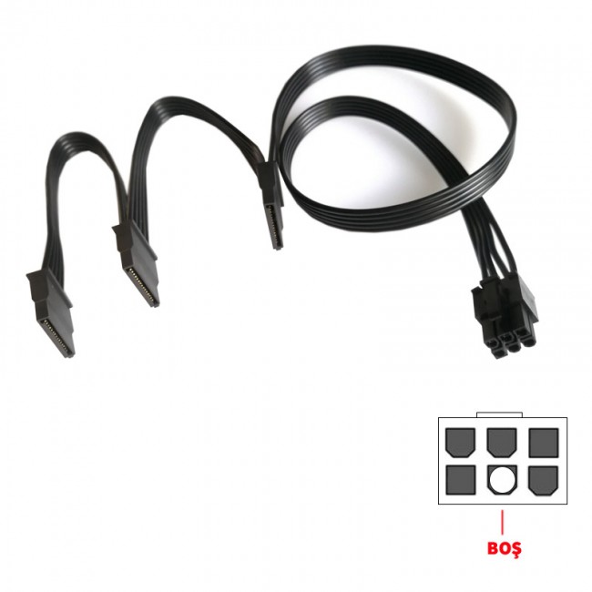 Corsair ATX PSU RM ve RMX serisi modüler sata güç kablosu Corsair ATX PSU RM ve RMX serisi modüler sata güç kablosu