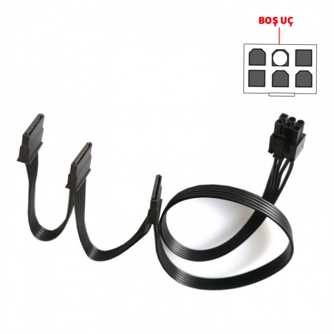 Corsair ATX PSU RM ve RMX serisi modüler sata güç kablosu Corsair ATX PSU RM ve RMX serisi modüler sata güç kablosu