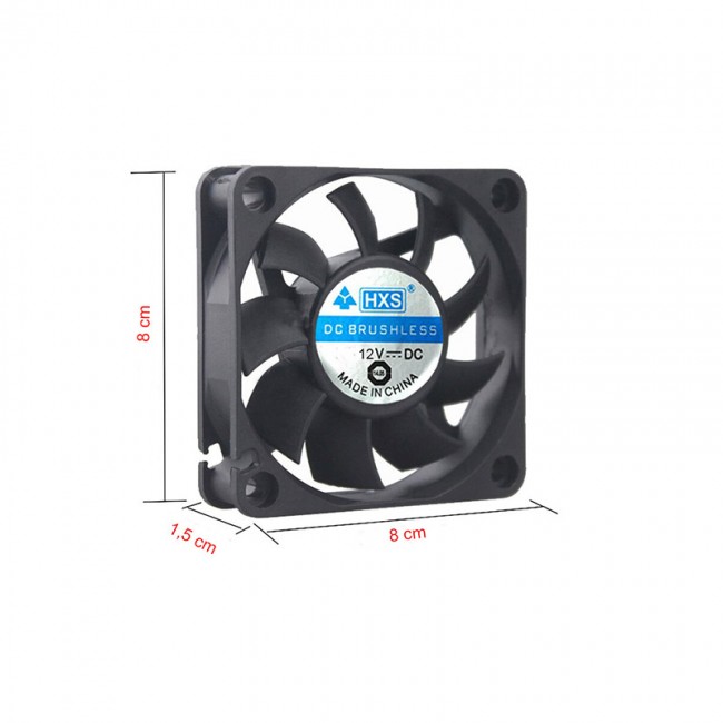 Dc 12v  8cm 2 pinli soğutucu fan 8x8x1,5 cm fan Dc 12v  8cm 2 pinli soğutucu fan 8x8x1,5 cm fan