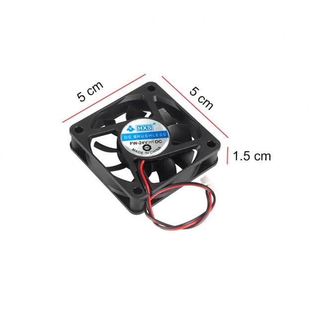 Dc 24v 5cm 2 pinli soğutucu fan 5x5x1,5 cm fan