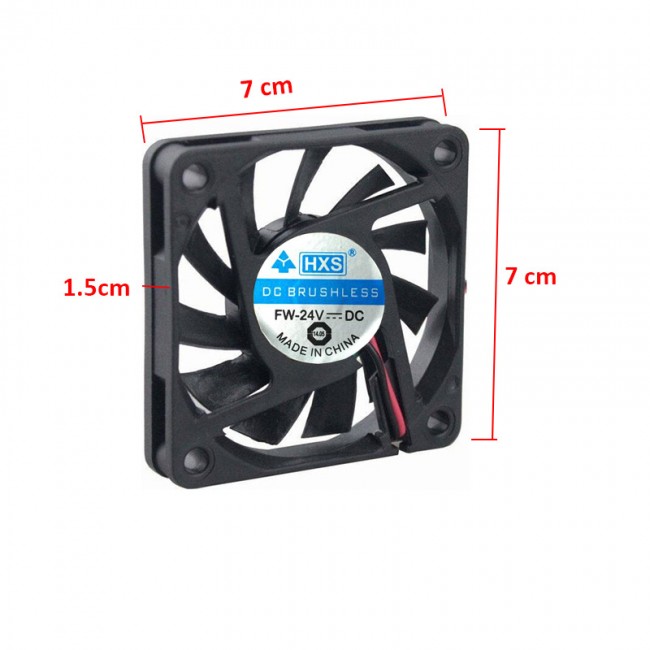 Dc 24v 7cm 2 pinli soğutucu fan 7x7x1,5 cm fan Dc 24v 7cm 2 pinli soğutucu fan 7x7x1,5 cm fan