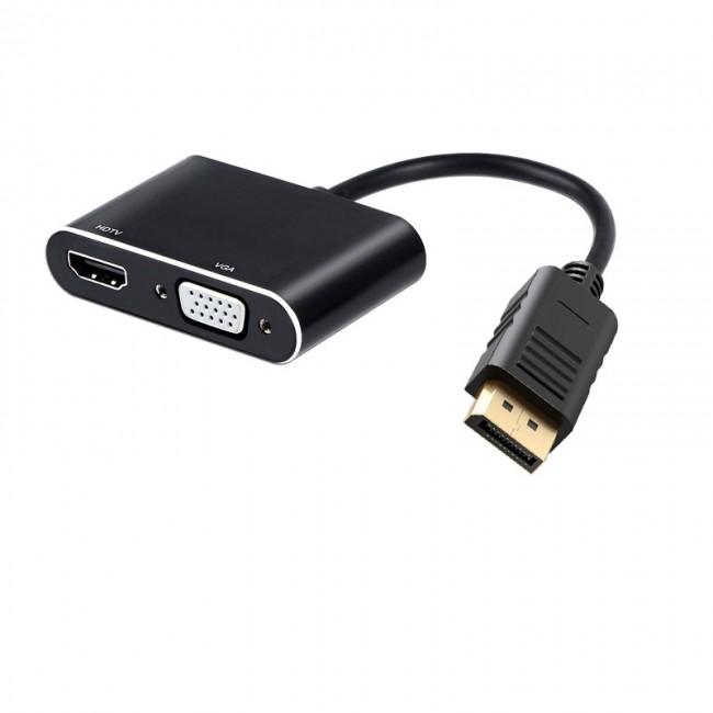 Displayport DP to HDMI+VGA Çevirici adaptör DP-HDMI-VGA dönüştürücü