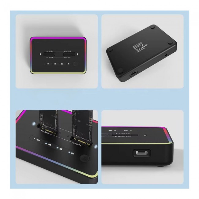 Dual M.2 SSD NVME Docking yerleştirme istasyonu nvme sata ssd clone