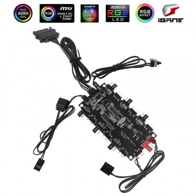 RGB kumandalı fan çoklayıcı 5v 3pin  12v 4pin fan
