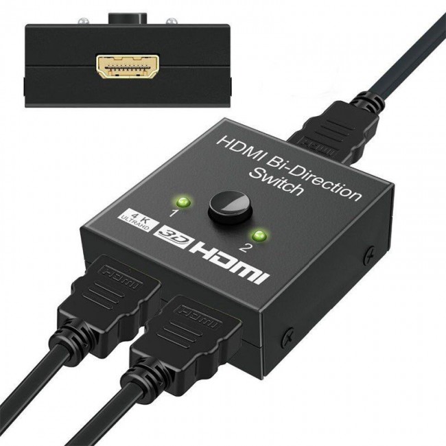 HDMI 2.0 çift yönlü anahtar 1x2 veya 2x1 AB switcher