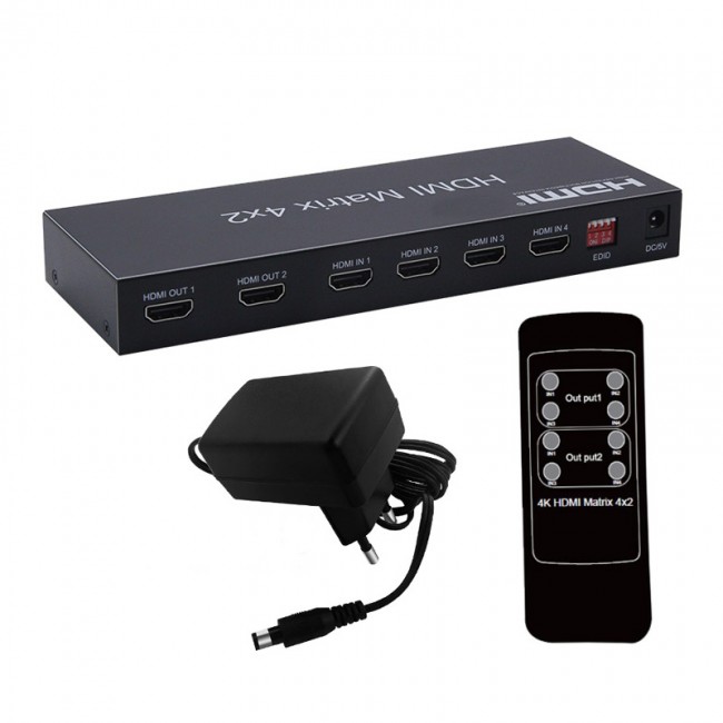 HDMI 4K 3D matrix 4x2 kumandalı 4 in 2 out switch-splitter HDMI 4K 3D matrix 4x2 kumandalı 4 in 2 out switch-splitter