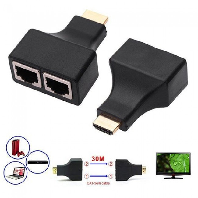 HDMI extender çevirici cat 5e/6 ethernet kablo ile 30m hdmı 1080p HDMI extender çevirici cat 5e/6 ethernet kablo ile 30m hdmı 1080p