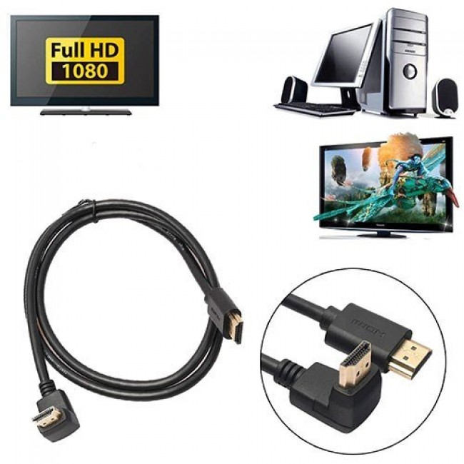 Hdmı L tipi 270 ° derece erkek erkek hdmı kablo 5m Hdmı L tipi 270 ° derece erkek erkek hdmı kablo 5m