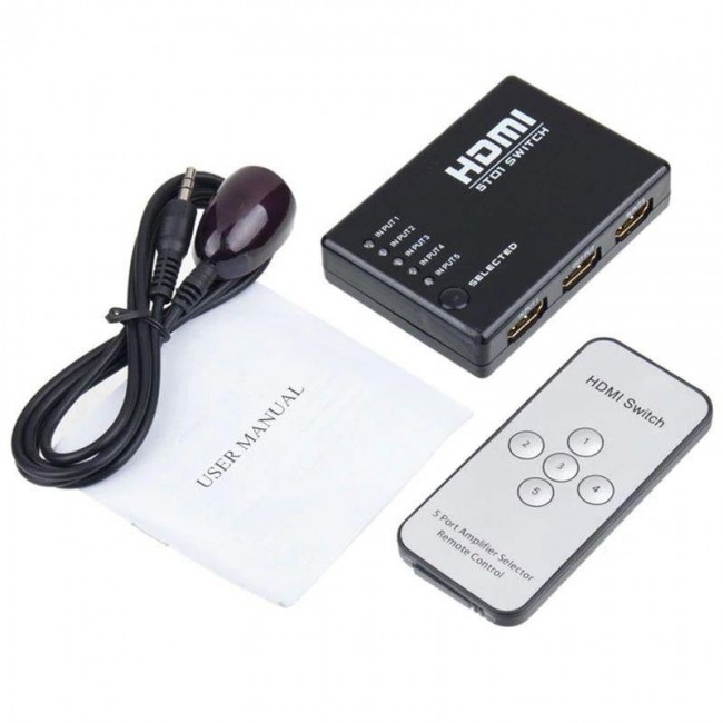hdmı switch 5 port kumandalı ve manuel 1080p hdmı switch 5 port kumandalı ve manuel 1080p