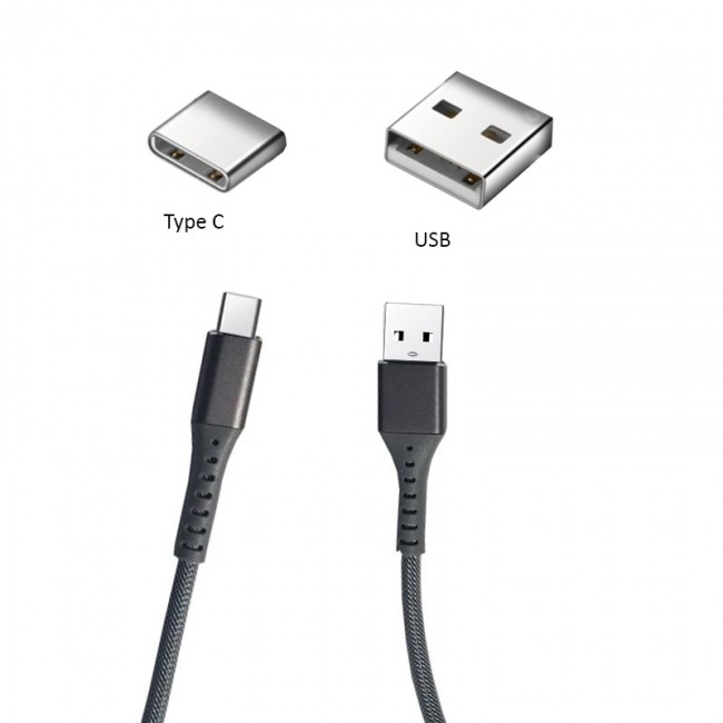 Type c örgülü şarj ve data kablosu kısa powerbank kablo 30 cm