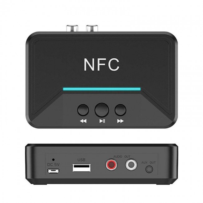 Kablosuz NFC Bluetooth 5.0 Alıcı 3.5mm AUX HiFi Stereo Ses Adaptörü
