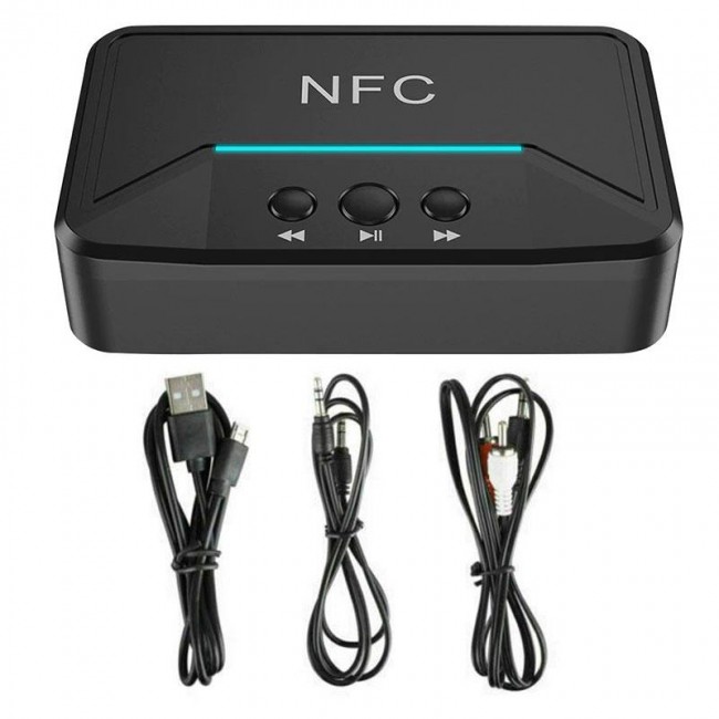 Kablosuz NFC Bluetooth 5.0 Alıcı 3.5mm AUX HiFi Stereo Ses Adaptörü