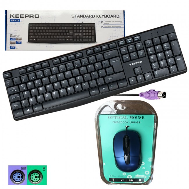 Standart PS-2 Kablolu Klavye +ps/2 kablolu Mouse set