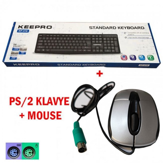 Keepro KP-1463 Standart PS-2 Kablolu Klavye +PS/2 gri Mouse
