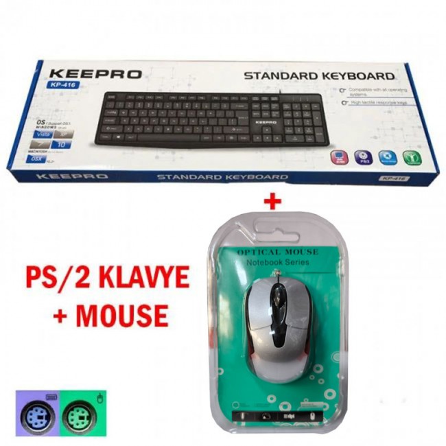 Keepro KP-1463 Standart PS-2 Kablolu Klavye +PS/2 gri Mouse