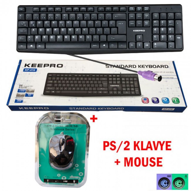 PS-2 Kablolu Klavye - Mouse Set SYH