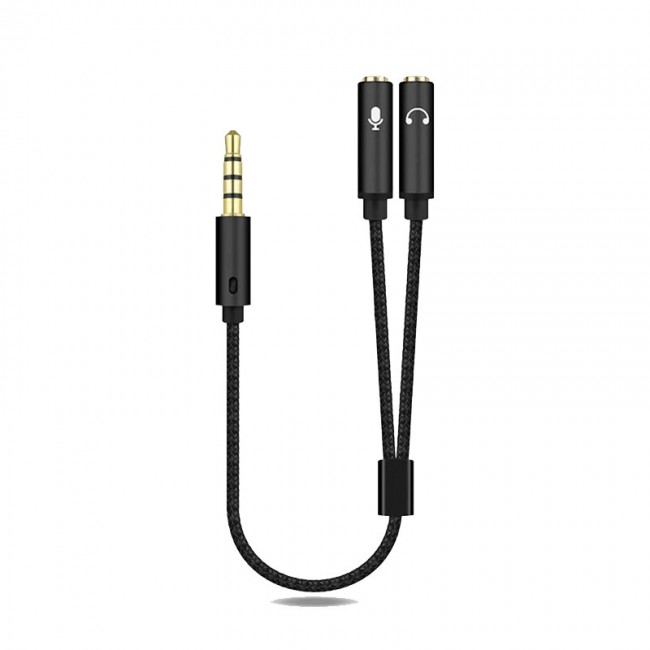 kulaklık mikrofon birleştirici splitter 3,5mm stereo kablo