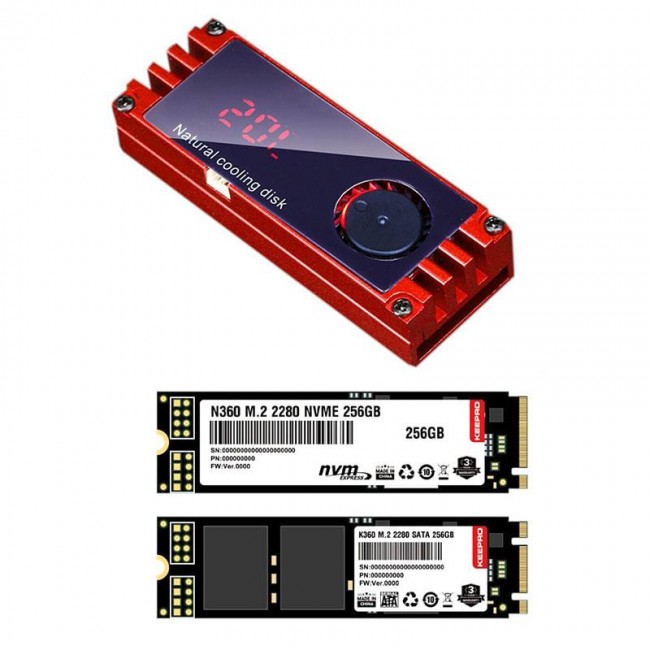 M.2 NVMe SSD fanlı dijital sıcaklık göstergeli soğutucu kırmızı M.2 NVMe SSD fanlı dijital sıcaklık göstergeli soğutucu kırmızı