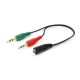 mikrofon kulaklık ayırıcı 3.5mm stereo dişi to 2x stereo erkek kablo