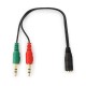 mikrofon kulaklık ayırıcı 3.5mm stereo dişi to 2x stereo erkek kablo