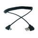 Mini usb spiral kablo Kablo L tipi 90 derece 5 pin mini usb erkek kablo Mini usb spiral kablo Kablo L tipi 90 derece 5 pin mini usb erkek kablo